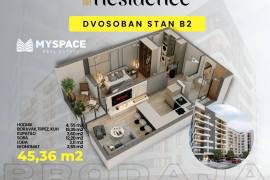 Dvosoban stan u novogradnji Ilidža Residence, 45m2, 45 , Ilidža