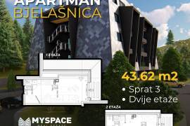 Dvoetažni apartman u novogradnji Bjelašnica, 43m2, 43 , Trnovo