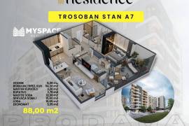 Trosoban stan u novogradnji Ilidža Residence, 88m2, 88 , Ilidža